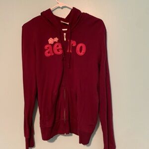 Burgundy Aeropostale size-L Zip-Up Hoodie